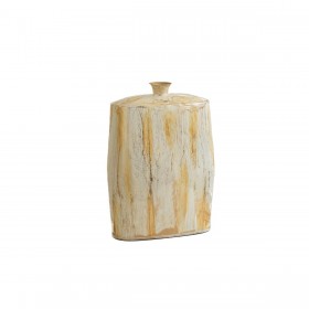 Vaso Romimex Bianco Dorato Alluminio 28 x 41 x 13 cm