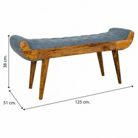 Panca Alexandra House Living Tela Legno di mango 51 x 38 x 125 cm