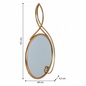 Specchio da parete Alexandra House Living Dorato 101 x 4 x 68 cm Cerchi