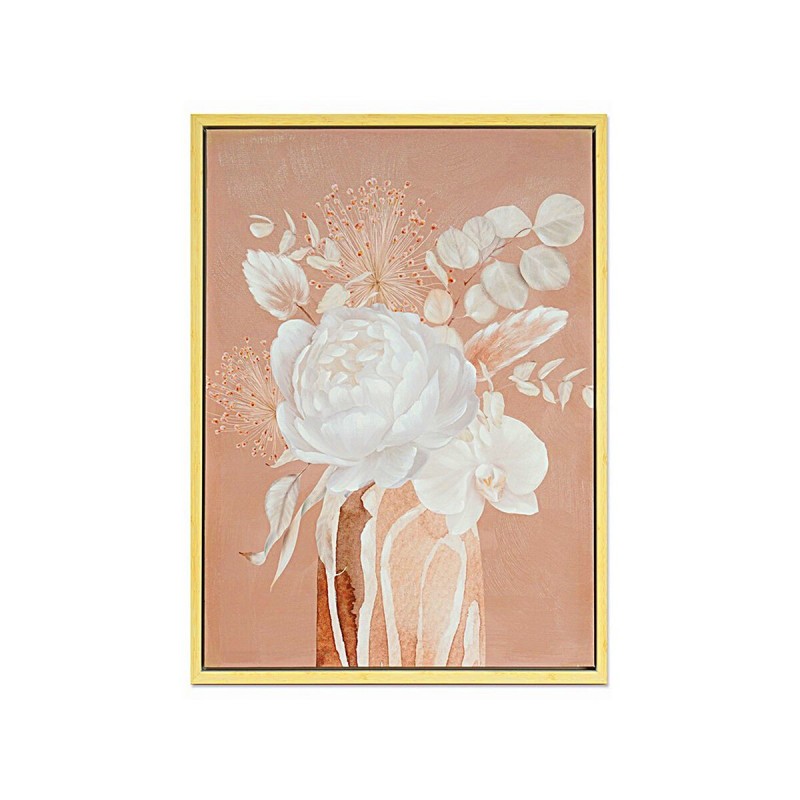 Quadro Romimex Teja Tela Fiori 60 x 80 x 4 cm