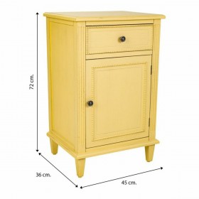 Comodino Alexandra House Living Giallo 36 x 72 x 45 cm