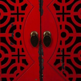 Credenza Alexandra House Living Rosso Legno di abete Legno MDF 40 x 86 x 120 cm