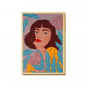 Quadro Romimex Multicolore Tela Donna 60 x 90 x 4 cm