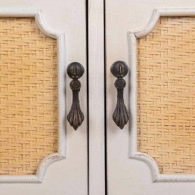 Cassettiera Alexandra House Living Bianco Rattan Legno di abete Legno MDF 36 x 90 x 82 cm
