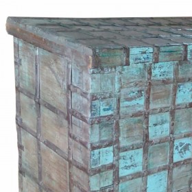 Baule Alexandra House Living Azzurro Ferro Acacia Legno di mango 46 x 86 x 130 cm