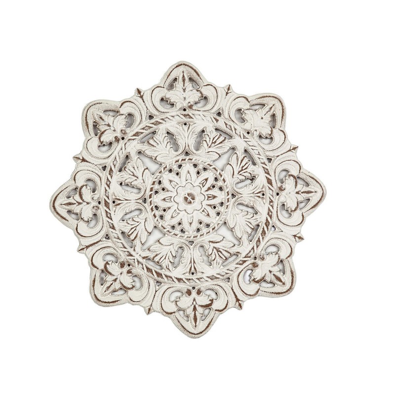 Decorazione da Parete Romimex Bianco Legno MDF 40 x 40 x 2 cm