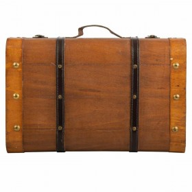 Valigia decorativa Alexandra House Living Marrone PVC Legno Metallo Vintage 30 x 16 x 45 cm 38 x 24 x 13,5 cm Decorativo 2 Pezzi
