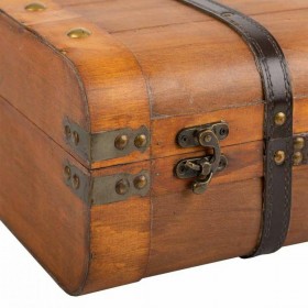 Valigia decorativa Alexandra House Living Marrone PVC Legno Metallo Vintage 30 x 16 x 45 cm 38 x 24 x 13,5 cm Decorativo 2 Pezzi