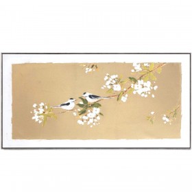 Quadro a Olio Romimex Legno Tela Natura 122 x 62 x 4 cm