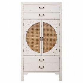 Armadio Alexandra House Living Bianco Rattan Legno di abete Legno MDF 40 x 135 x 70 cm