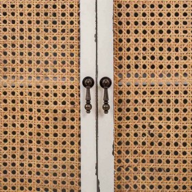 Armadio Alexandra House Living Bianco Rattan Legno di abete Legno MDF 40 x 135 x 70 cm