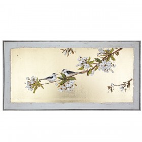 Quadro a Olio Romimex Legno Tela Natura 122 x 62 x 4 cm
