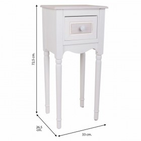 Comodino Alexandra House Living Bianco 26 x 72 x 33 cm