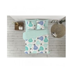 Set di copripiumino Pierre Cardin Ideas Multicolore Blu Marino Singolo 3 Pezzi