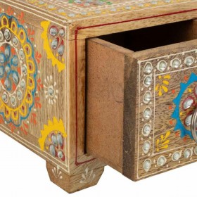 Scatola-Portagioie Alexandra House Living Multicolore Naturale Legno di mango Legno MDF 14 x 10 x 23 cm 2 cassetti