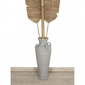 Vaso da pavimento Alexandra House Living Grigio Terracotta 30 x 80 x 30 cm Con manici