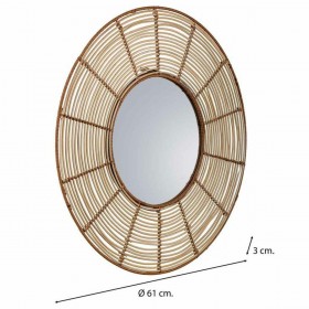 Specchio da parete Alexandra House Living Marrone 3 x 61 x 61 cm Cerchi