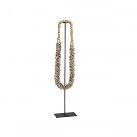 Statua Decorativa Romimex Bianco Beige Collana di conchiglie 40 x 45 x 15 cm