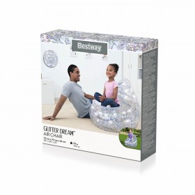 Bestway Poltrona Gonfiabile Glitterata 72x72x64 cm +3 Anni Interno e Giardino 75105