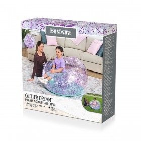 Bestway Gigante Sedia Gonfiabile Glitterata 114x112x66 cm +6 Anni Interno e Giardino 75115