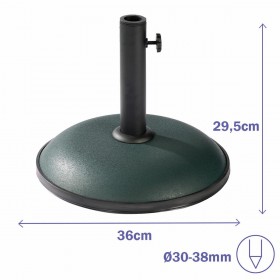 Marbueno Base Ombrellone Rotonda Cemento 36x29,5 cm 11KG Verde Giardino 10443