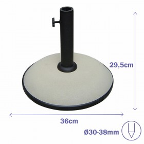 Marbueno Base Ombrellone Rotonda Cemento 36x29,5 cm 11KG Bianco Giardino e Terrazza