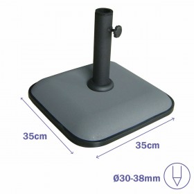 Marbueno Base Ombrellone Quadrato Cemento 35X35X5,2 cm 11KG Grigio Giardino 10454