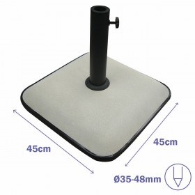 Marbueno Base Ombrellone Quadrata Cemento 45X45X7,3 cm 25KG Bianco Giardino, Piscina 10459
