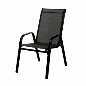 Marbueno Sedia da Giardino Acciaio Nero 91X54X65 cm 10467