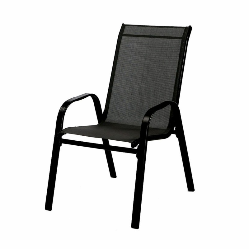 Marbueno Sedia da Giardino Acciaio Nero 91X54X65 cm 10467