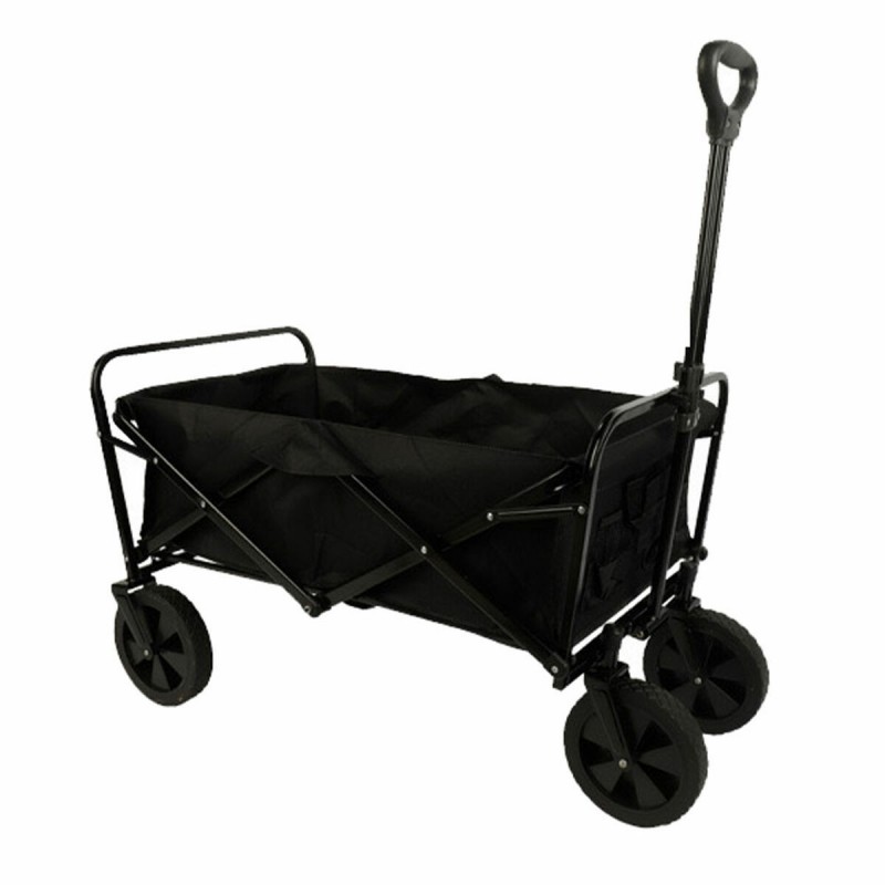 Marbueno Carrello Multiuso Pieghevole Acciaio 150 KG Nero Giardino, Spiaggia 86X50X59 cm