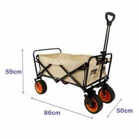 Marbueno Carrello Multiuso Pieghevole Acciaio 200 KG Beige Giardino, Spiaggia 86X50X59 cm