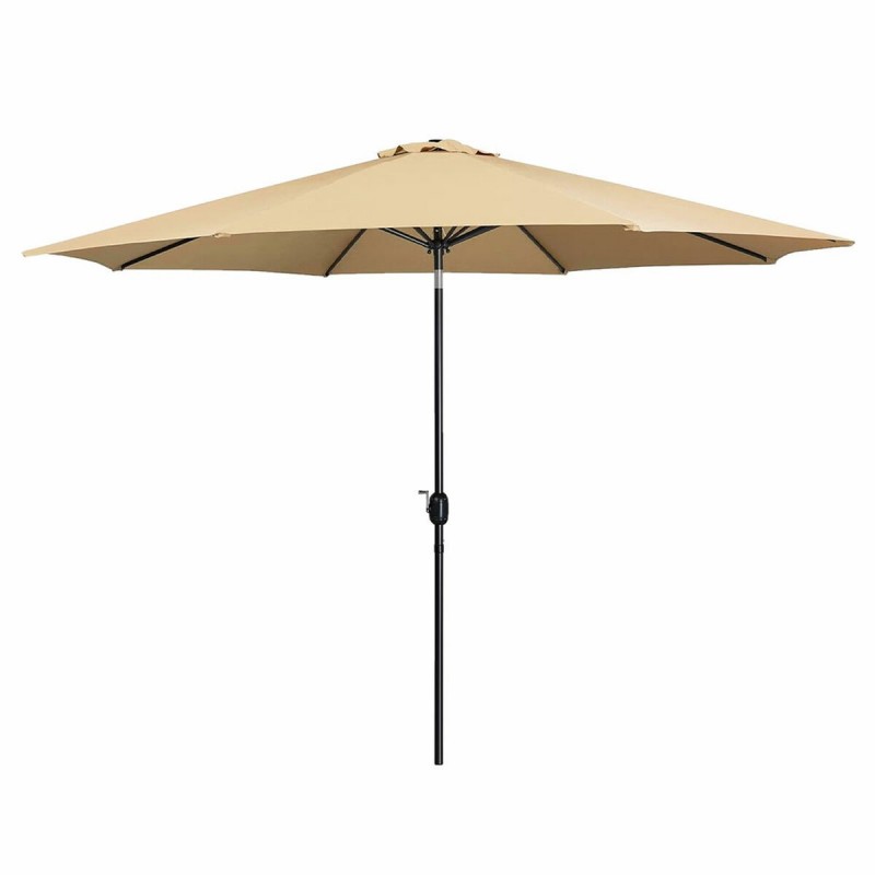 Marbueno Ombrellone Acciaio 8 Stecche D300 cm Poliestere Marrone Giardino 10485