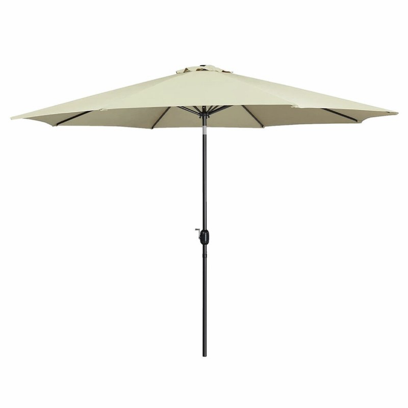Marbueno Ombrellone Acciaio 8 Stecche D300 cm Poliestere Beige Giardino Piscina 10486