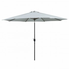 Marbueno Ombrellone Acciaio 8 Stecche D300 cm Poliestere Bianco Giardino Piscina 10487