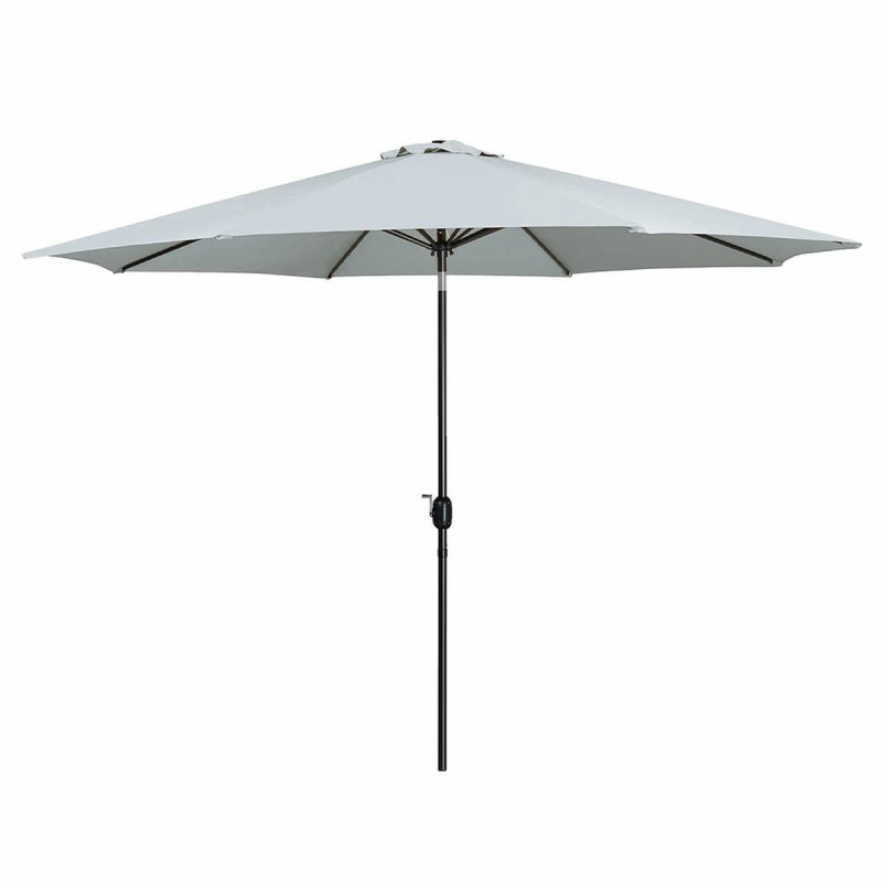 Marbueno Ombrellone Acciaio 8 Stecche D300 cm Poliestere Bianco Giardino Piscina 10487