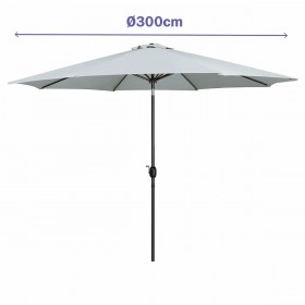 Marbueno Ombrellone Acciaio 8 Stecche D300 cm Poliestere Bianco Giardino Piscina 10487