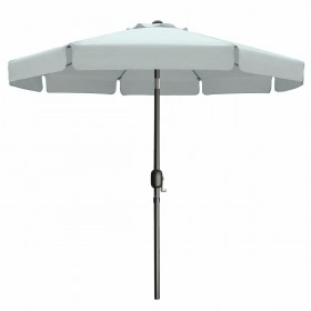 Marbueno Ombrellone Acciaio 8 Stecche D300 cm Poliestere Bianco Giardino 10491