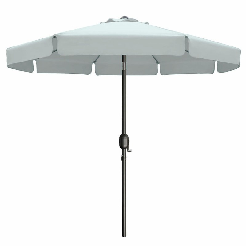 Marbueno Ombrellone Acciaio 8 Stecche D300 cm Poliestere Bianco Giardino 10491