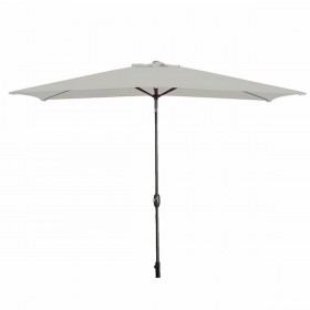 Marbueno Ombrellone Acciaio 8 Stecche 200x300 cm Poliestere Bianco Giardino 10494