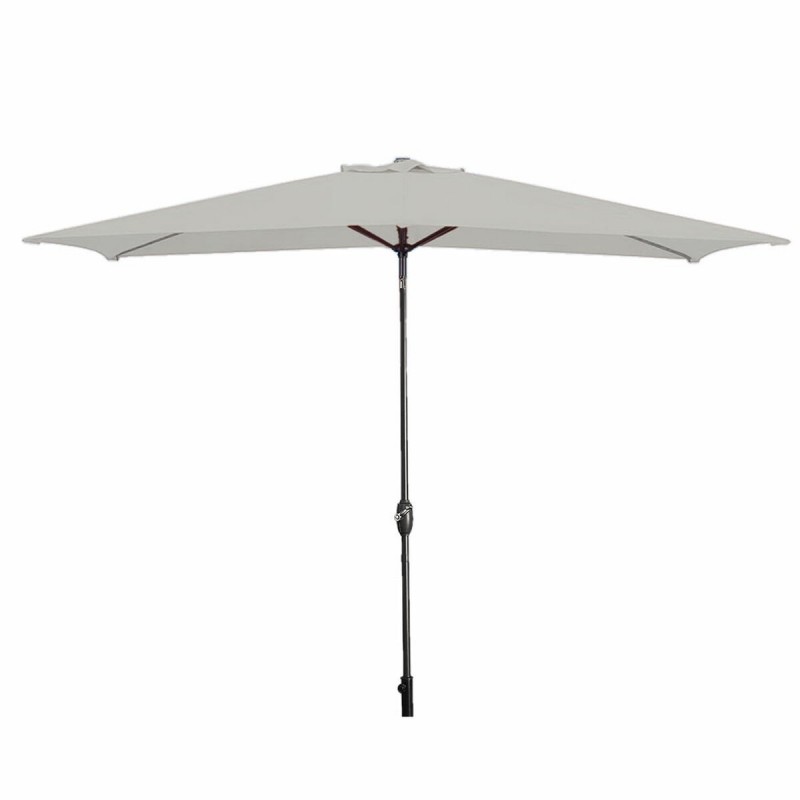 Marbueno Ombrellone Acciaio 8 Stecche 200x300 cm Poliestere Bianco Giardino 10494