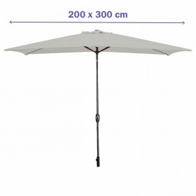 Marbueno Ombrellone Acciaio 8 Stecche 200x300 cm Poliestere Bianco Giardino 10494