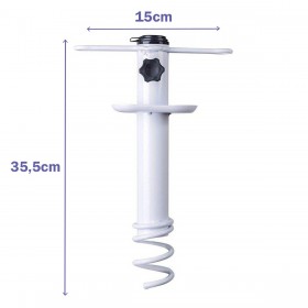 Marbueno Pincho Parasol Succion Acciaio Bianco 35,5x15x6 cm Spiaggia e Giardino