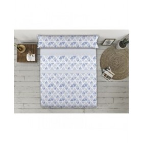 Set di Lenzuola Happy Home TRIANGLES AH Azzurro Ala francese