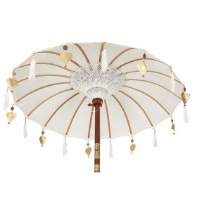 Ombrello decorativo Romimex Bali Bianco 130 x 200 x 130 cm