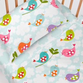 Lenzuolo con angoli HappyFriday MR FOX Bianco 70 x 140 x 14 cm Nuvole