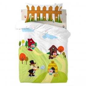 Lenzuolo con angoli HappyFriday MR FOX Multicolore 60 x 120 x 14 cm Maiale