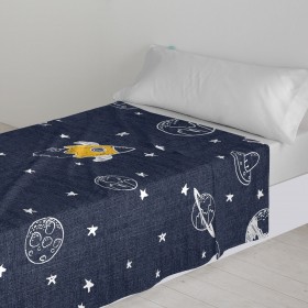 Set di Lenzuola HappyFriday Mr Fox Starspace Multicolore Singolo 2 Pezzi