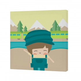 Tela HappyFriday Happynois Train Multicolore 27 x 27 cm