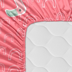 Lenzuolo con angoli HappyFriday MOSHI MOSHI Multicolore 60 x 120 x 14 cm Fenicottero rosa